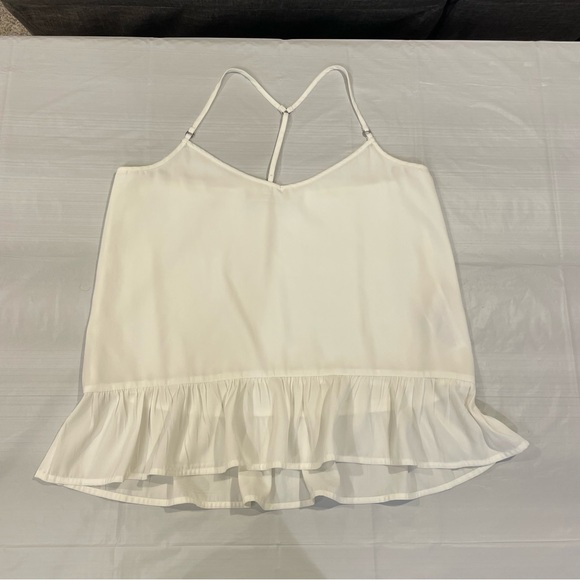 Abercrombie & Fitch Cream Ruffle Hem Cami Y2K Coquette Babydoll Tank S - Picture 4 of 7
